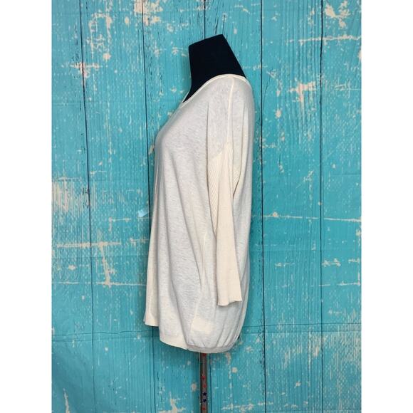 Nic + Zoe cream 3/4 sleeves oversize sweater size XS - Picture 5 of 6